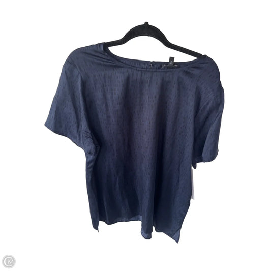 Top Short Sleeve By Eileen Fisher In Black & Blue, Size: Xl