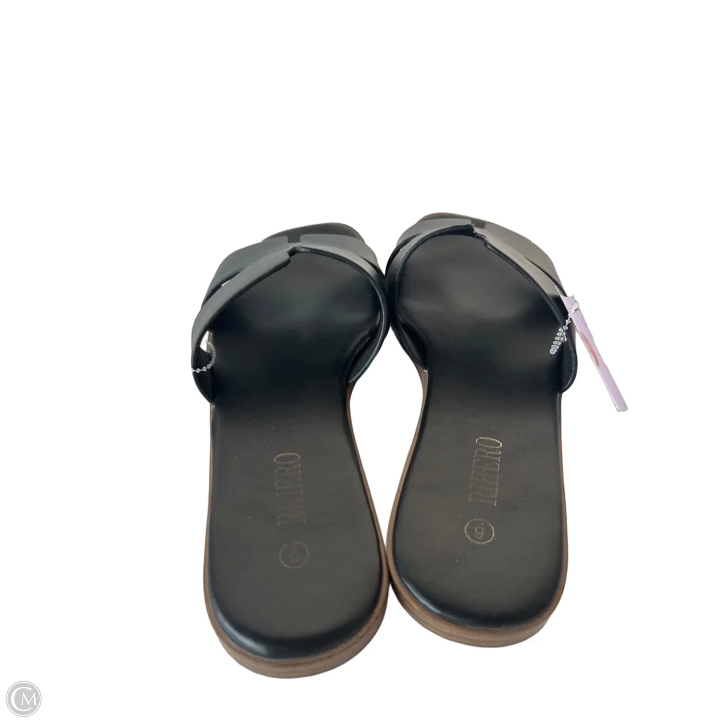 Sandals Flats By Clothes Mentor In Black, Size: 6