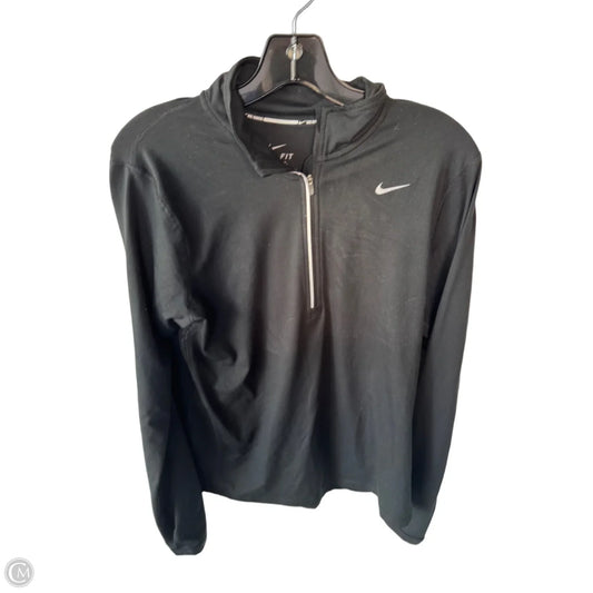 Athletic Top Long Sleeve Collar By Nike Apparel In Black, Size: M
