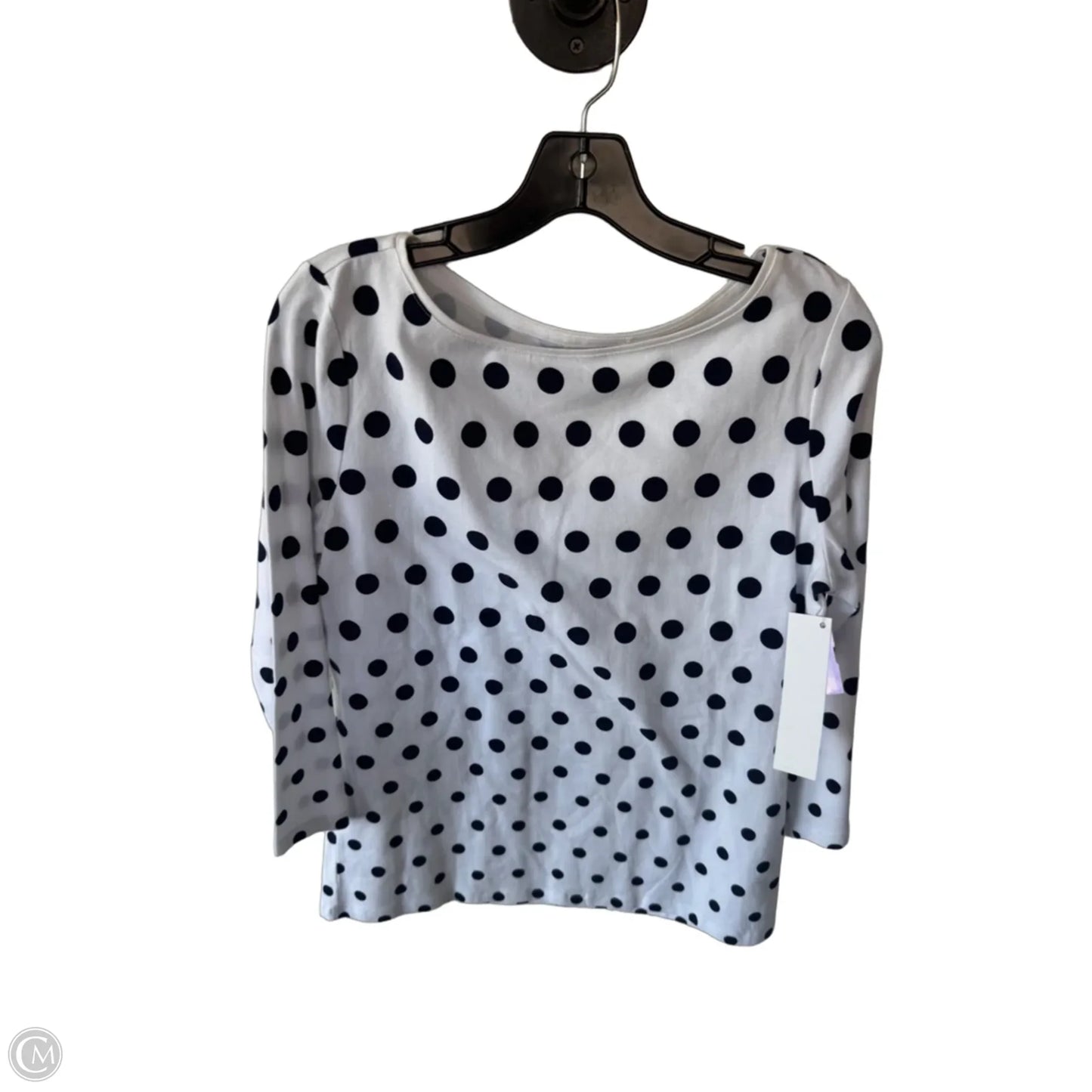 Top 3/4 Sleeve Basic By Talbots In Blue & White, Size: M