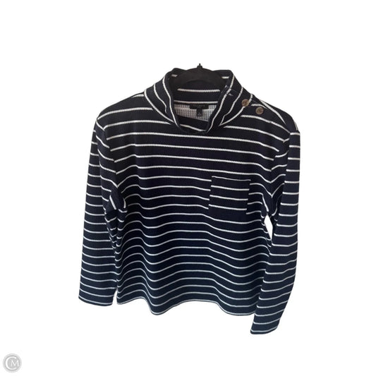 Top Long Sleeve By Talbots In Blue & White, Size: Sp