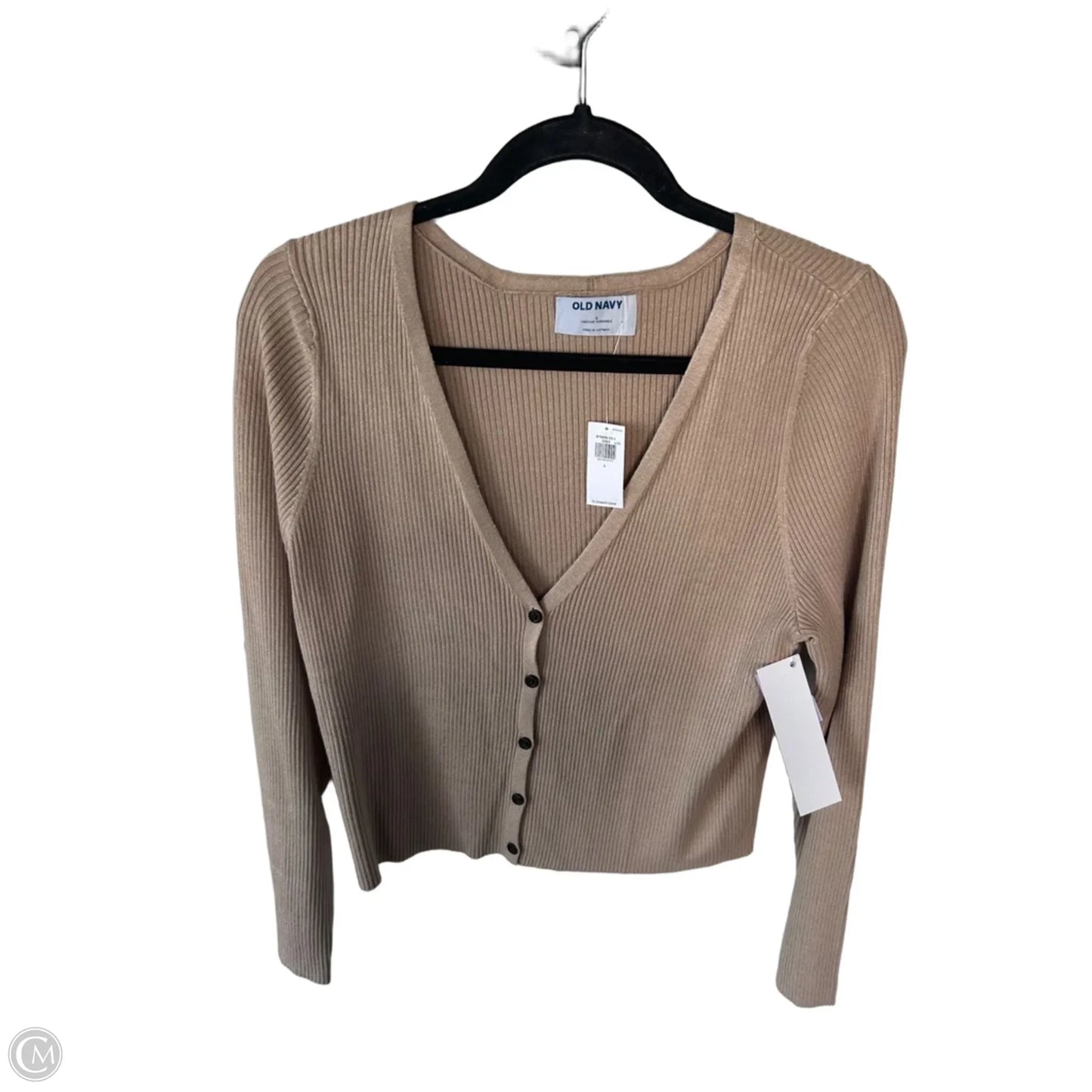 Sweater Cardigan By Old Navy In Tan, Size: L