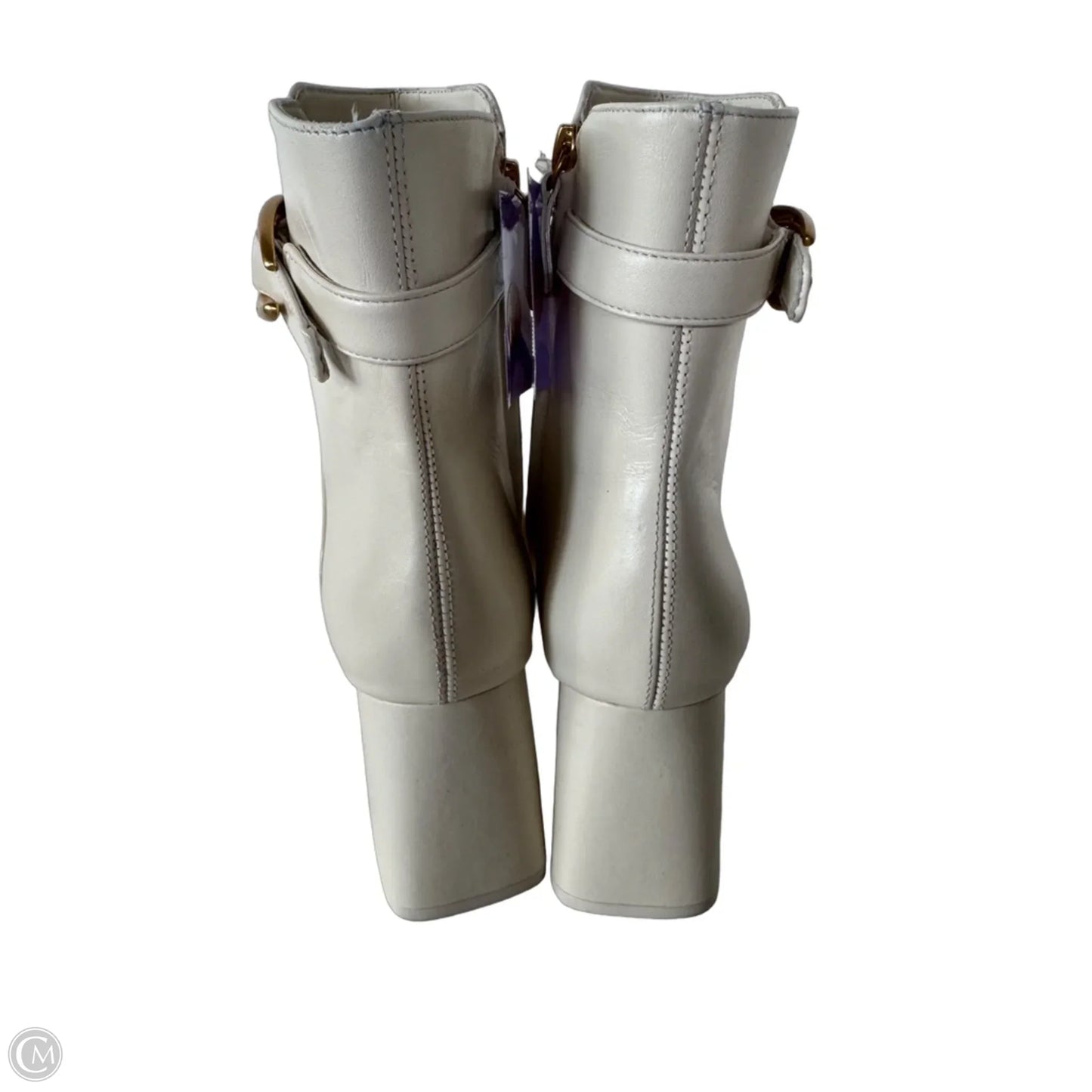 Boots Mid-calf Heels By Cmb In Cream, Size: 8.5