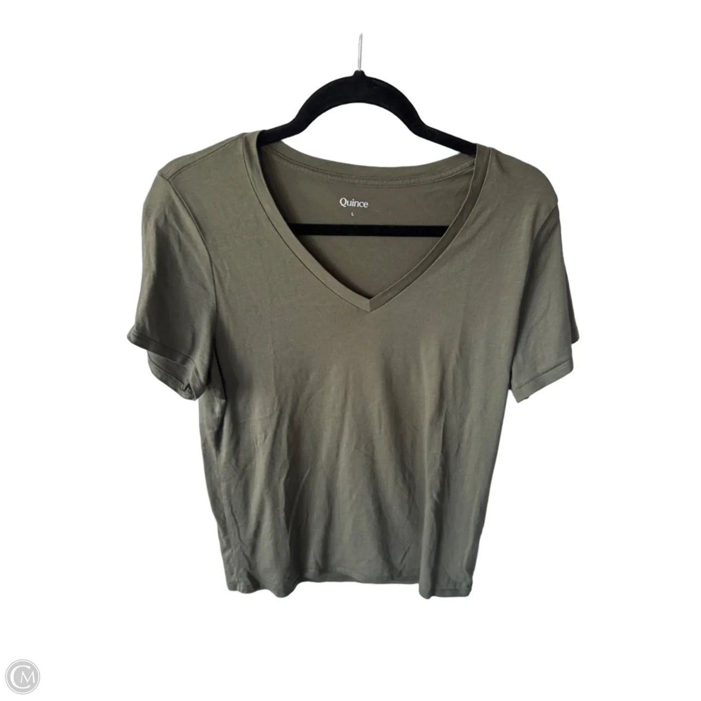 Top Short Sleeve Basic By Quince In Green, Size: L