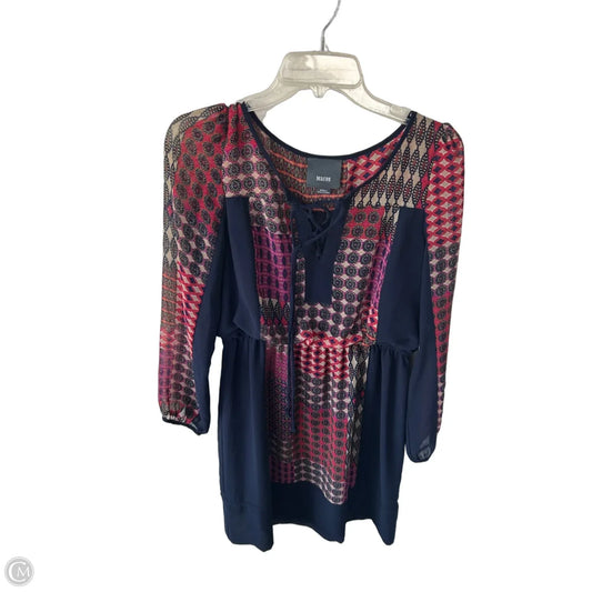 Dress Casual Short By Maeve In Blue & Red, Size: S