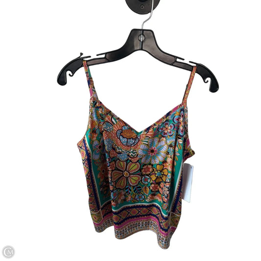 Top Sleeveless By Molly Bracken In Green & Orange, Size: M
