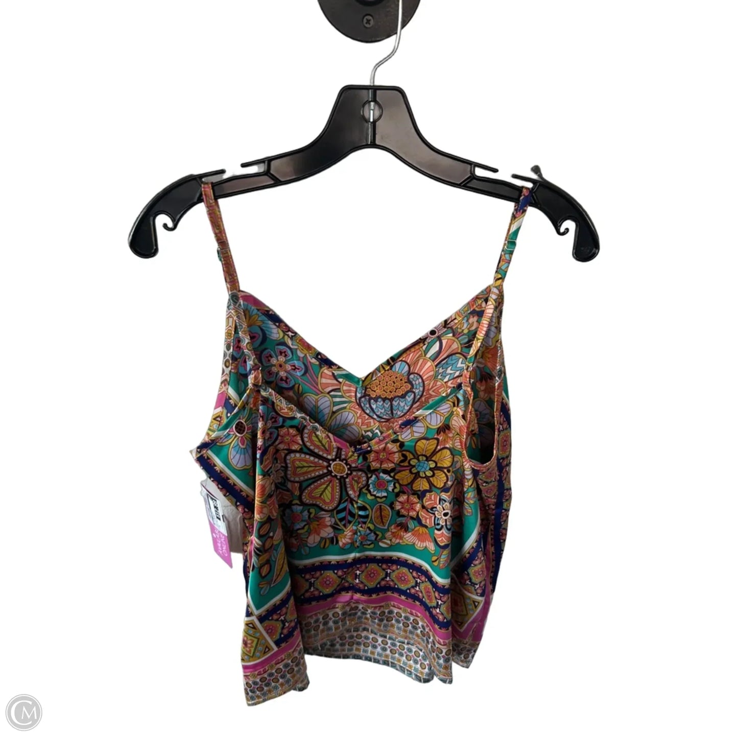 Top Sleeveless By Molly Bracken In Green & Orange, Size: M