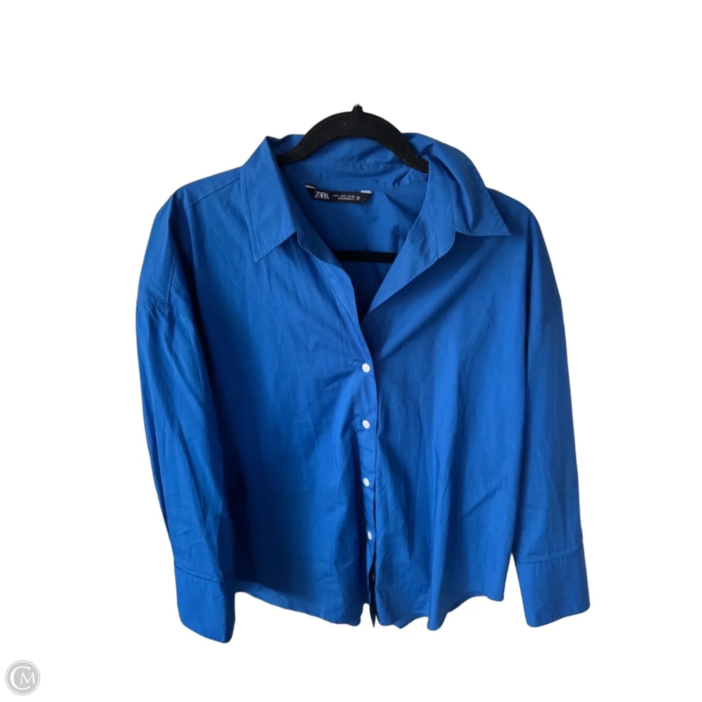 Top Long Sleeve By Zara In Blue, Size: S