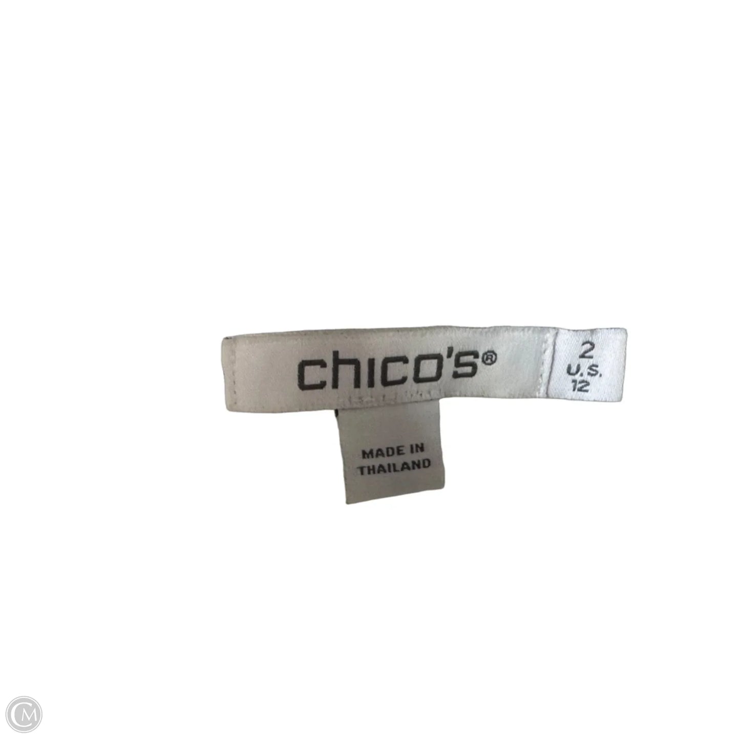 Top 3/4 Sleeve By Chicos In Blue & White, Size: L