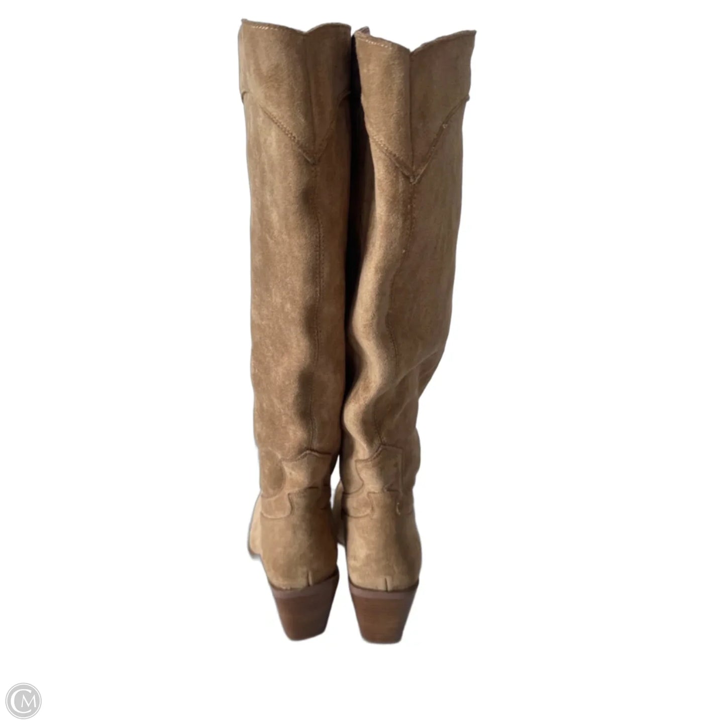 Boots Knee Heels By Cmc In Tan, Size: 9