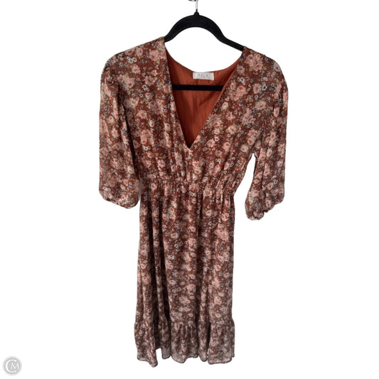 Dress Casual Midi By Sage In Brown & Cream, Size: S