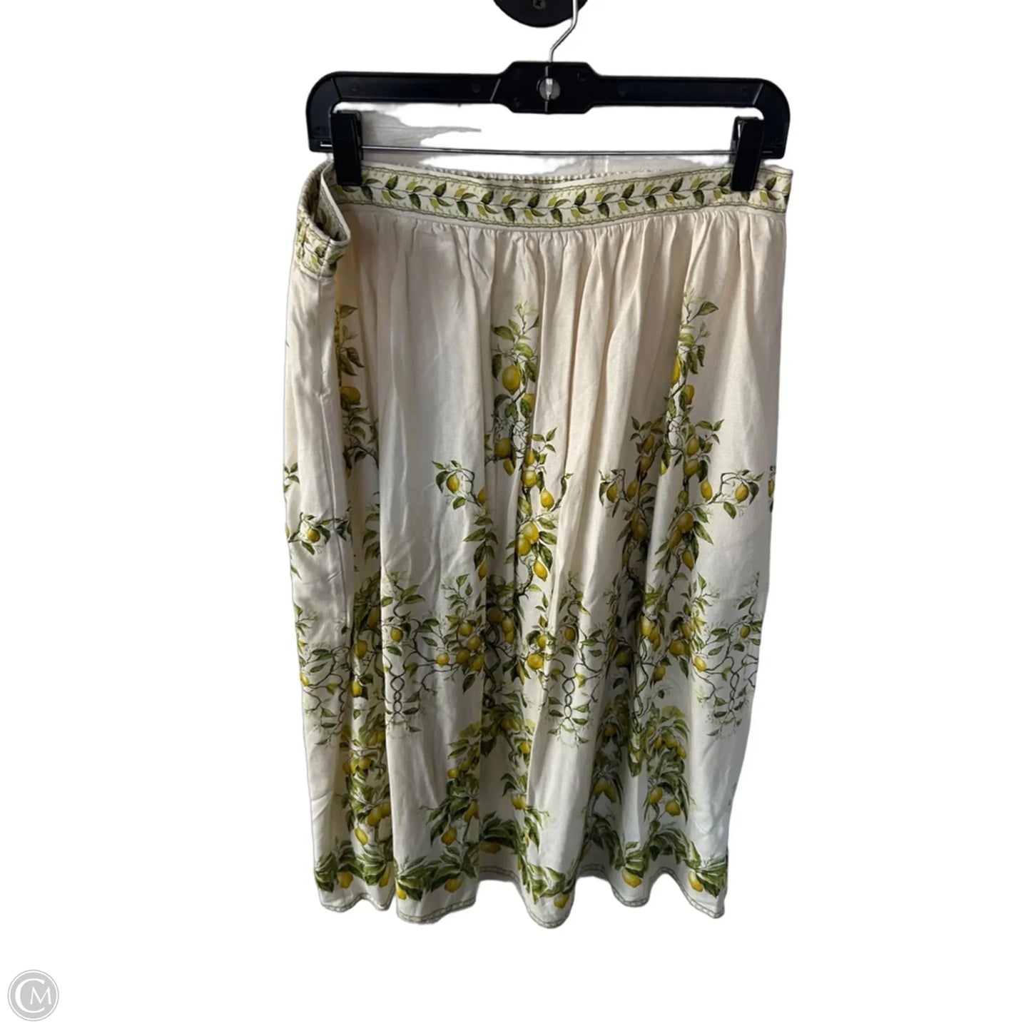 Skirt Midi By Max Studio In Cream & Green, Size: 14