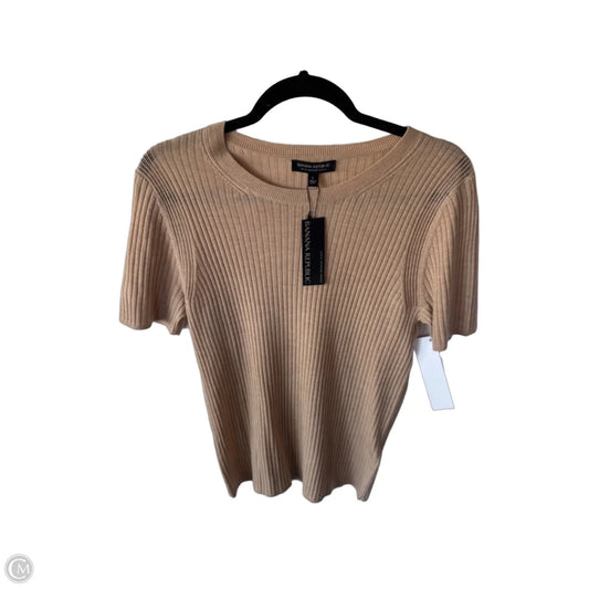 Sweater Short Sleeve By Banana Republic In Tan, Size: L