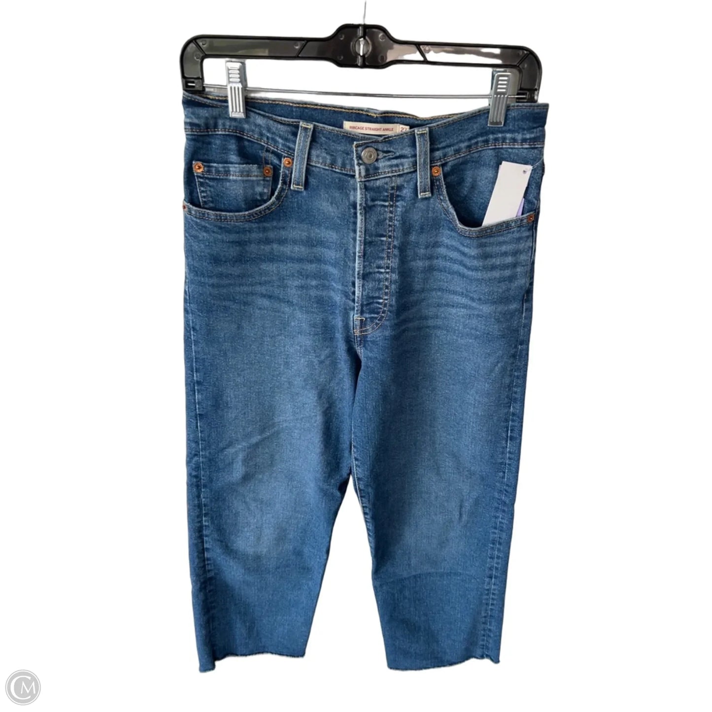 Jeans Straight By Levis In Black Denim, Size: 6