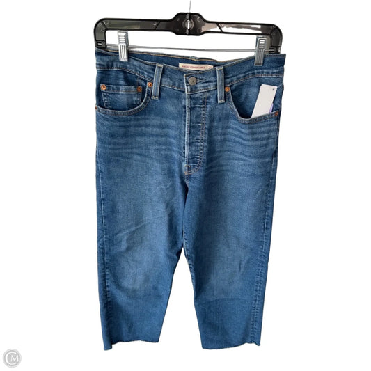 Jeans Straight By Levis In Black Denim, Size: 6
