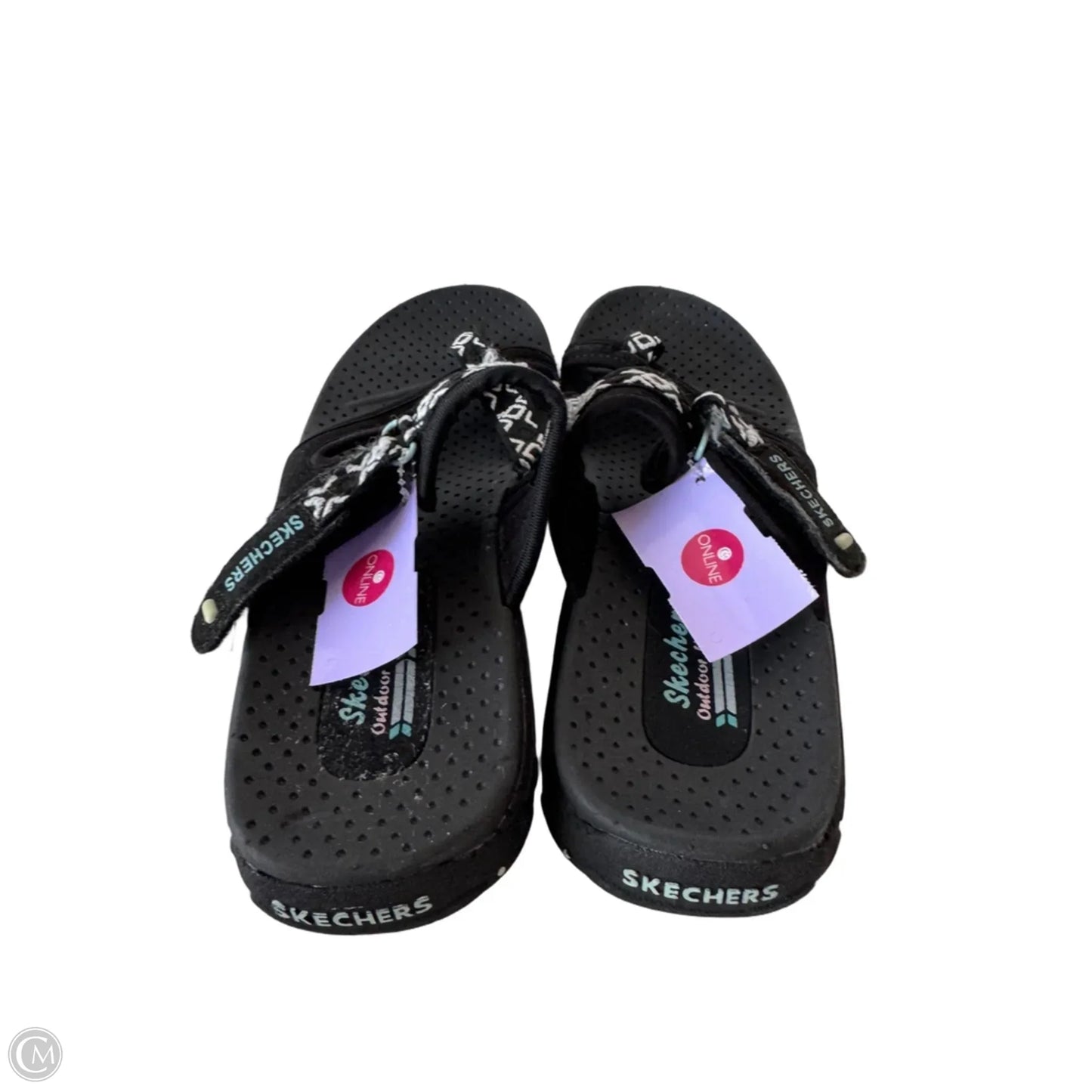 Sandals Flats By Skechers In Black & White, Size: 8