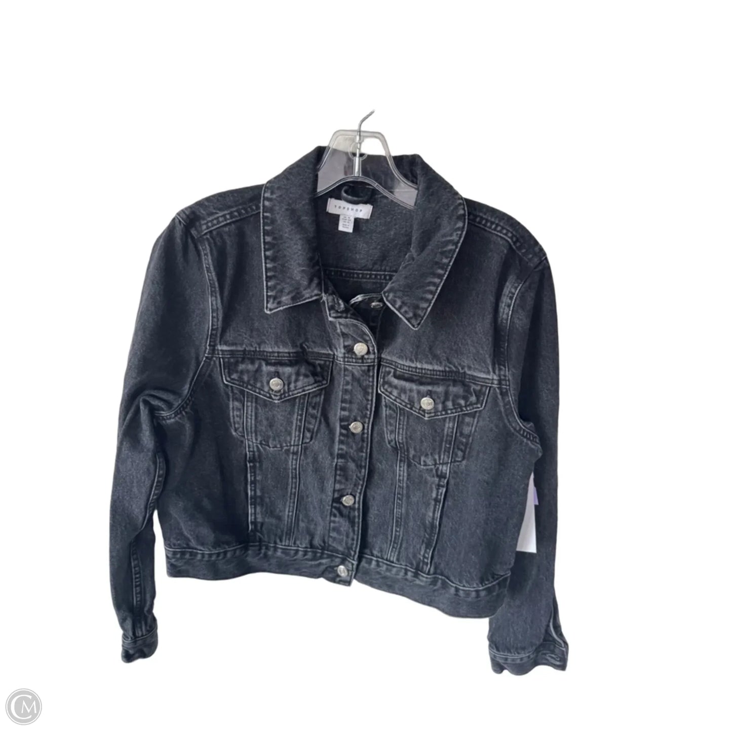 Jacket Denim By Topshop In Black Denim, Size: L