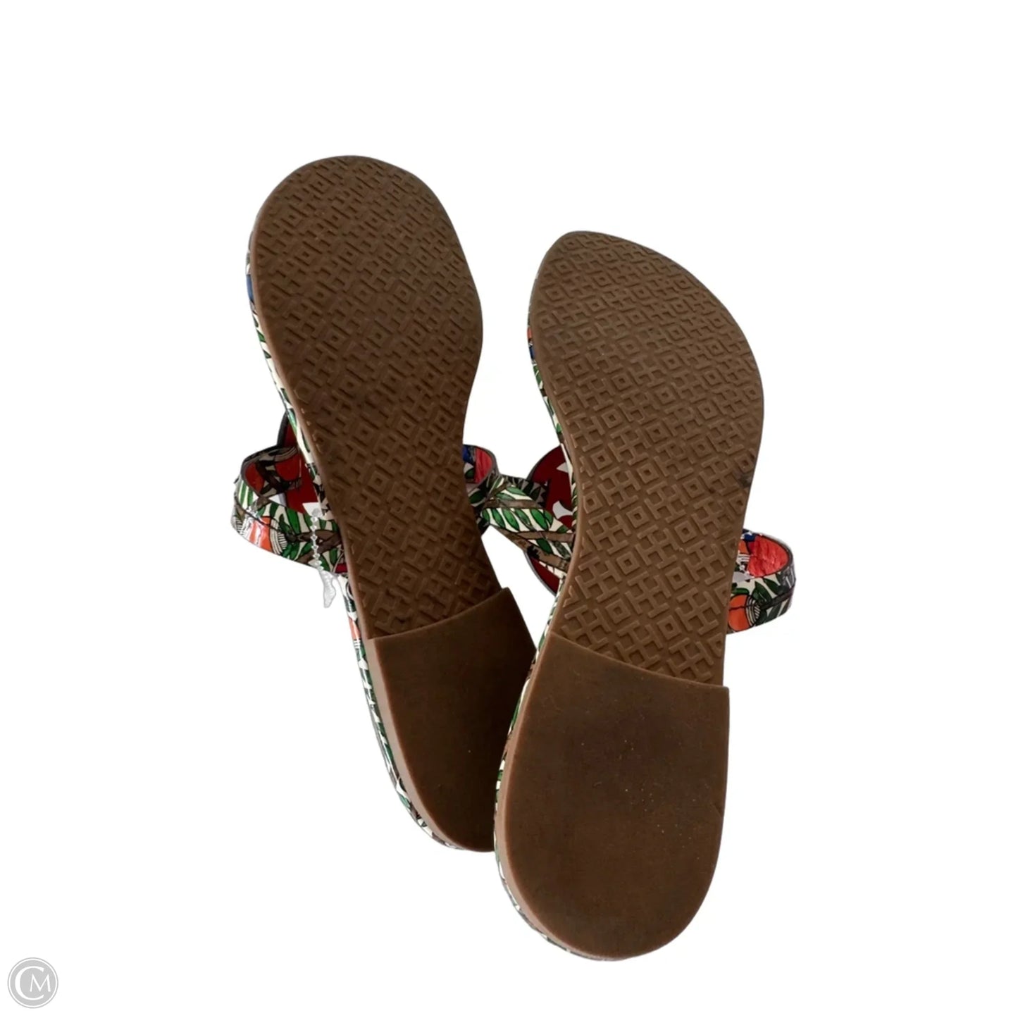 Sandals Designer By Tory Burch In Green & Orange, Size: 9.5