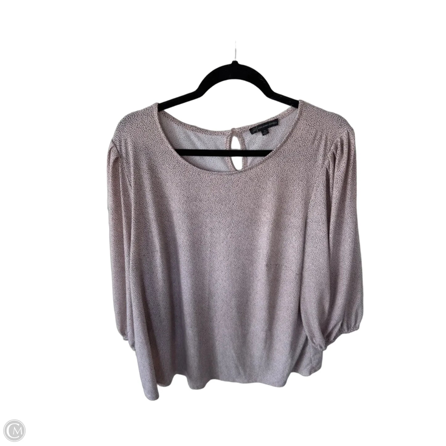 Top Long Sleeve By Adrianna Papell In Black & Pink, Size: 1x