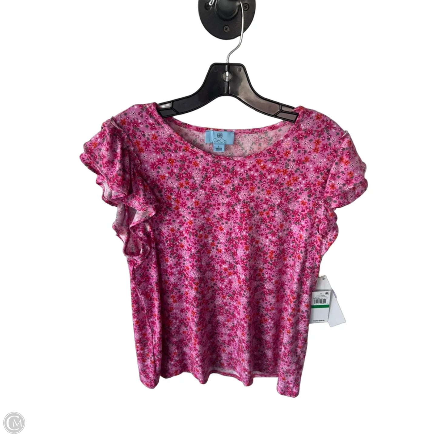 Top Short Sleeve By Cece In Pink, Size: L