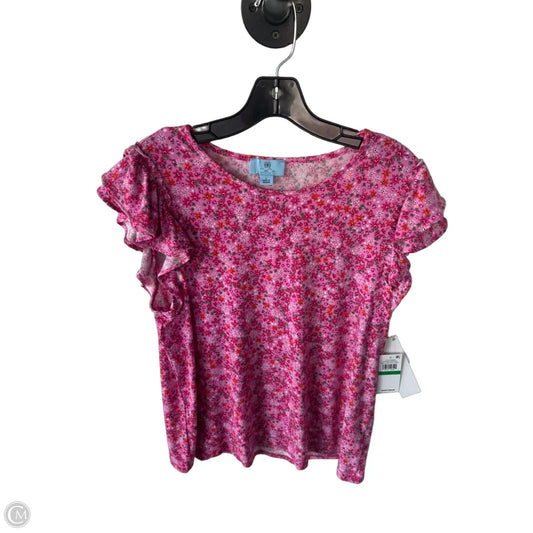 Top Short Sleeve By Cece In Pink, Size: L