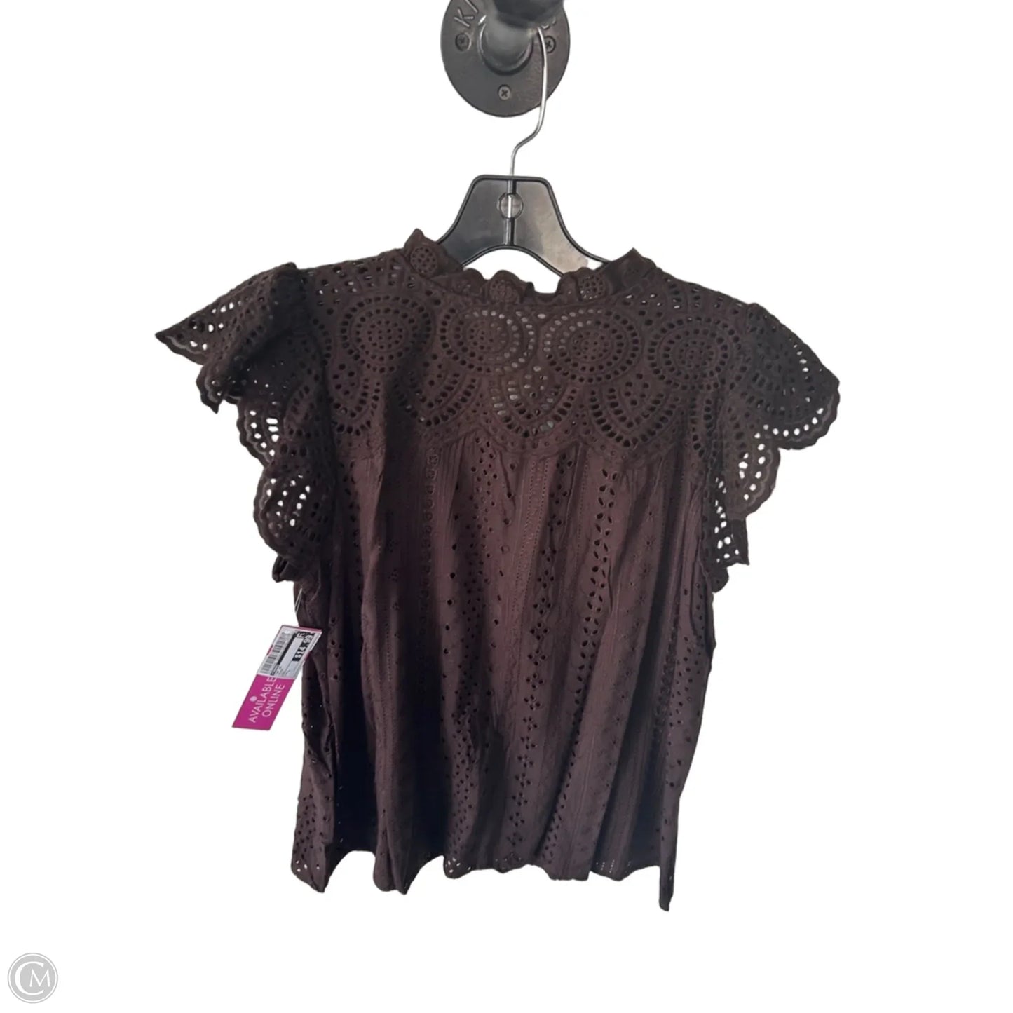 Top Short Sleeve By Tahari In Brown, Size: L