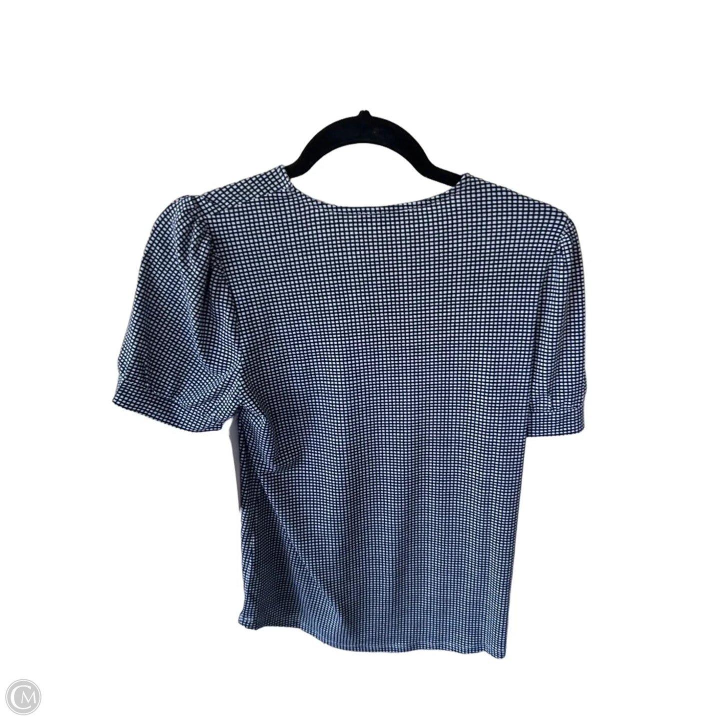 Top Short Sleeve By Adrianna Papell In Blue & White, Size: Xs