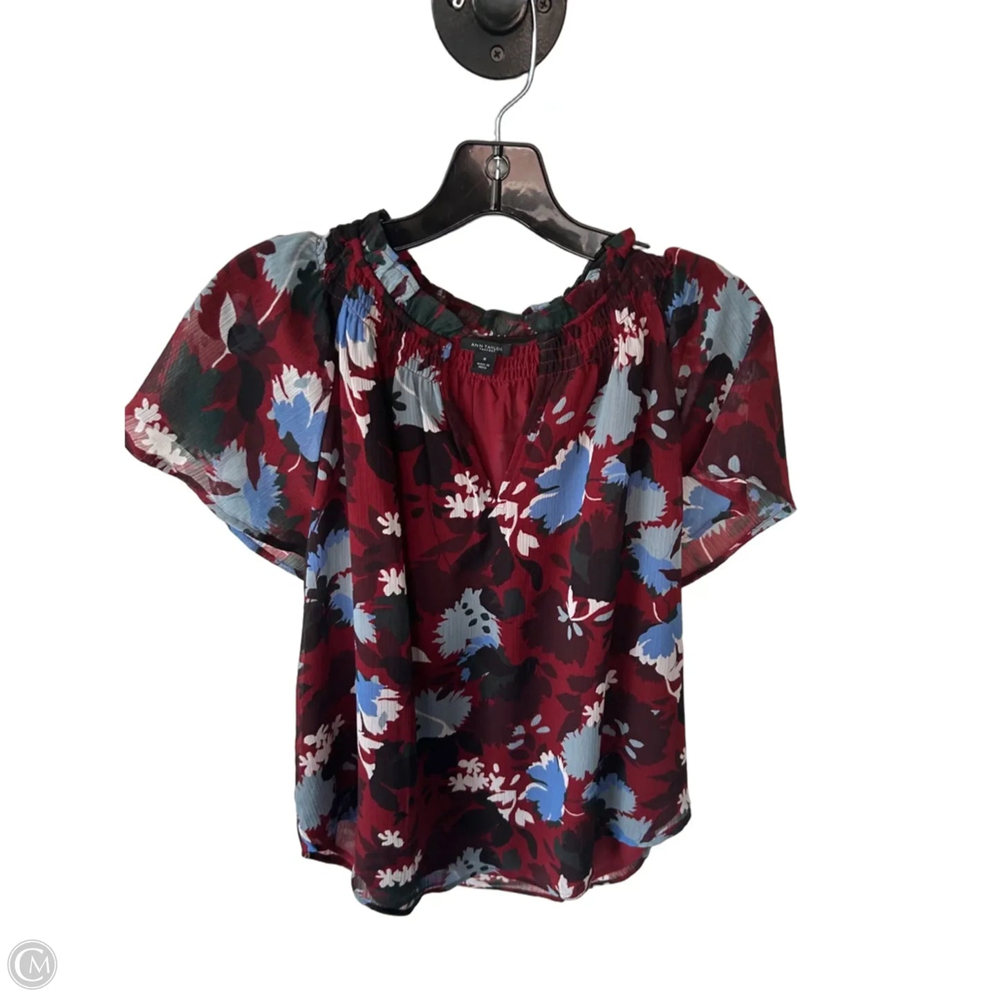 Top Short Sleeve By Ann Taylor In Red, Size: M