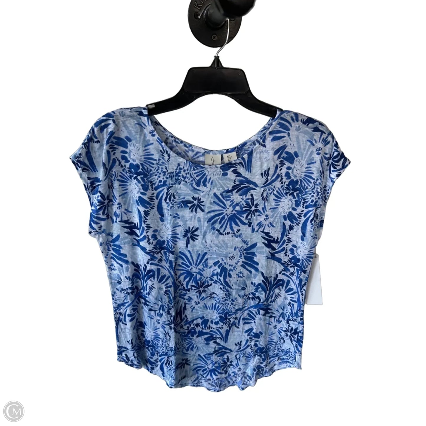 Top Short Sleeve By Joie In Blue & White, Size: L