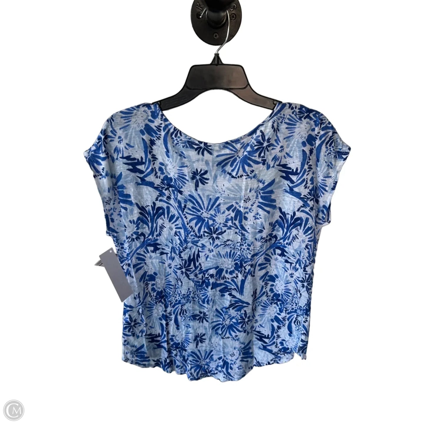Top Short Sleeve By Joie In Blue & White, Size: L
