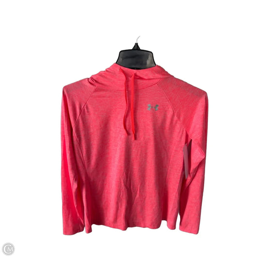Athletic Top Long Sleeve Hoodie By Under Armour In Orange, Size: Xs