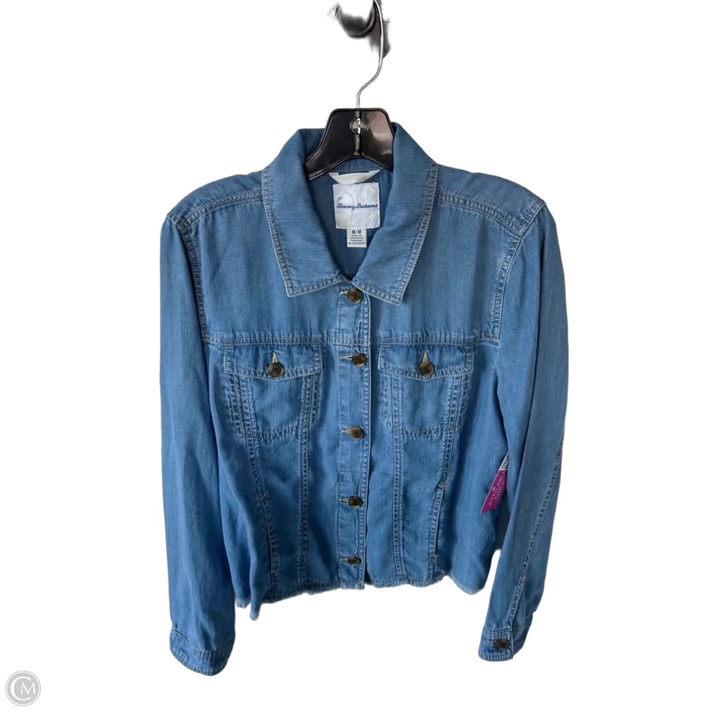 Top Long Sleeve By Tommy Bahama In Blue Denim, Size: M