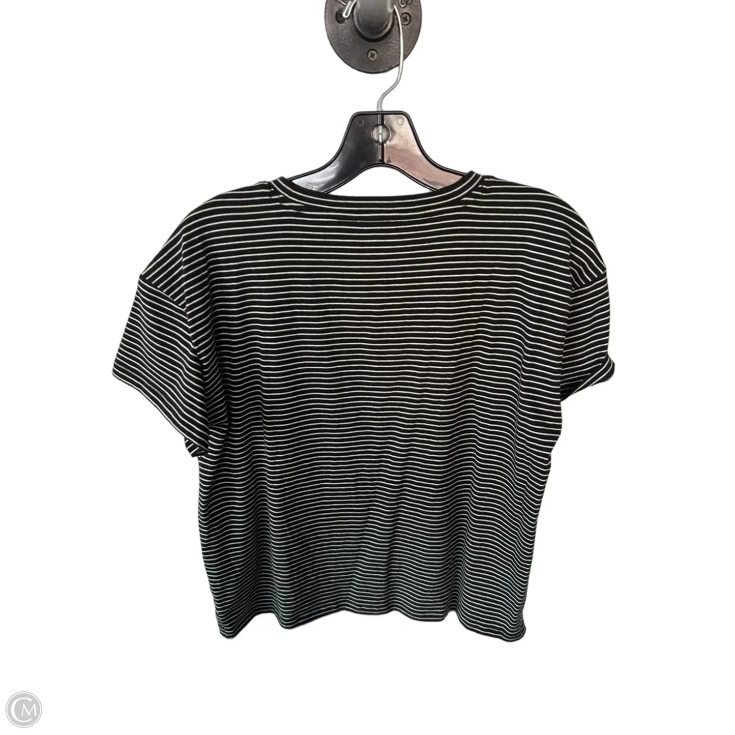 Top Short Sleeve Basic By Talbots In Black & White, Size: Mp