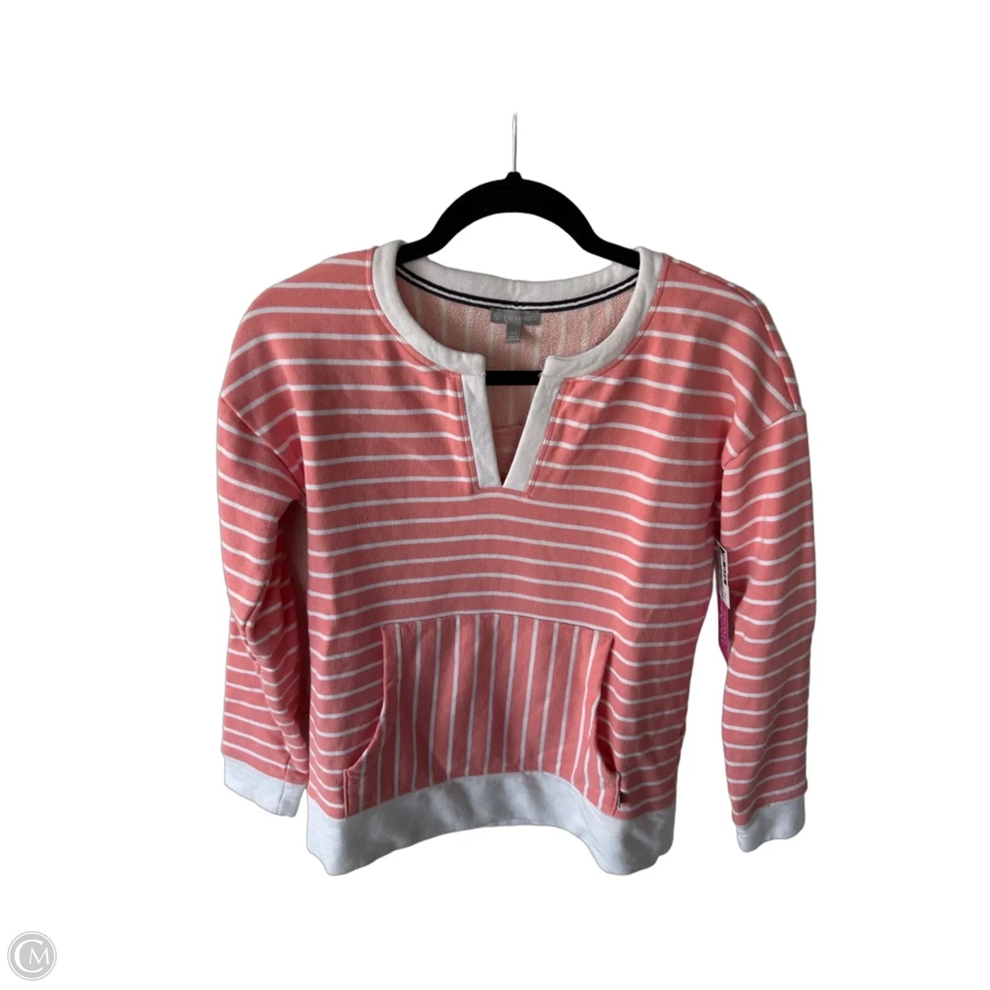 Sweatshirt Crewneck By Talbots In Pink & White, Size: Xs