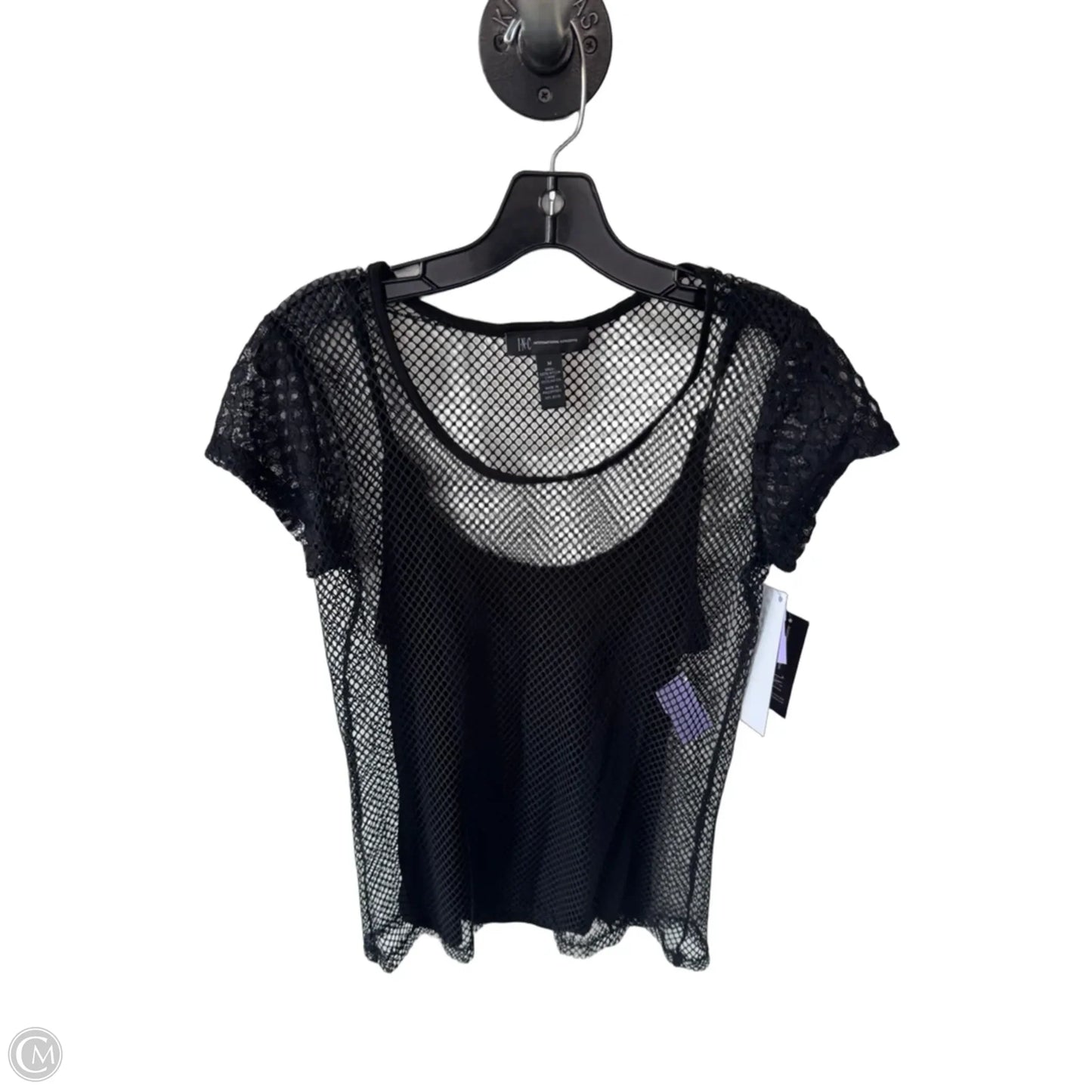 Top 2pc Short Sleeve By Inc In Black, Size: M