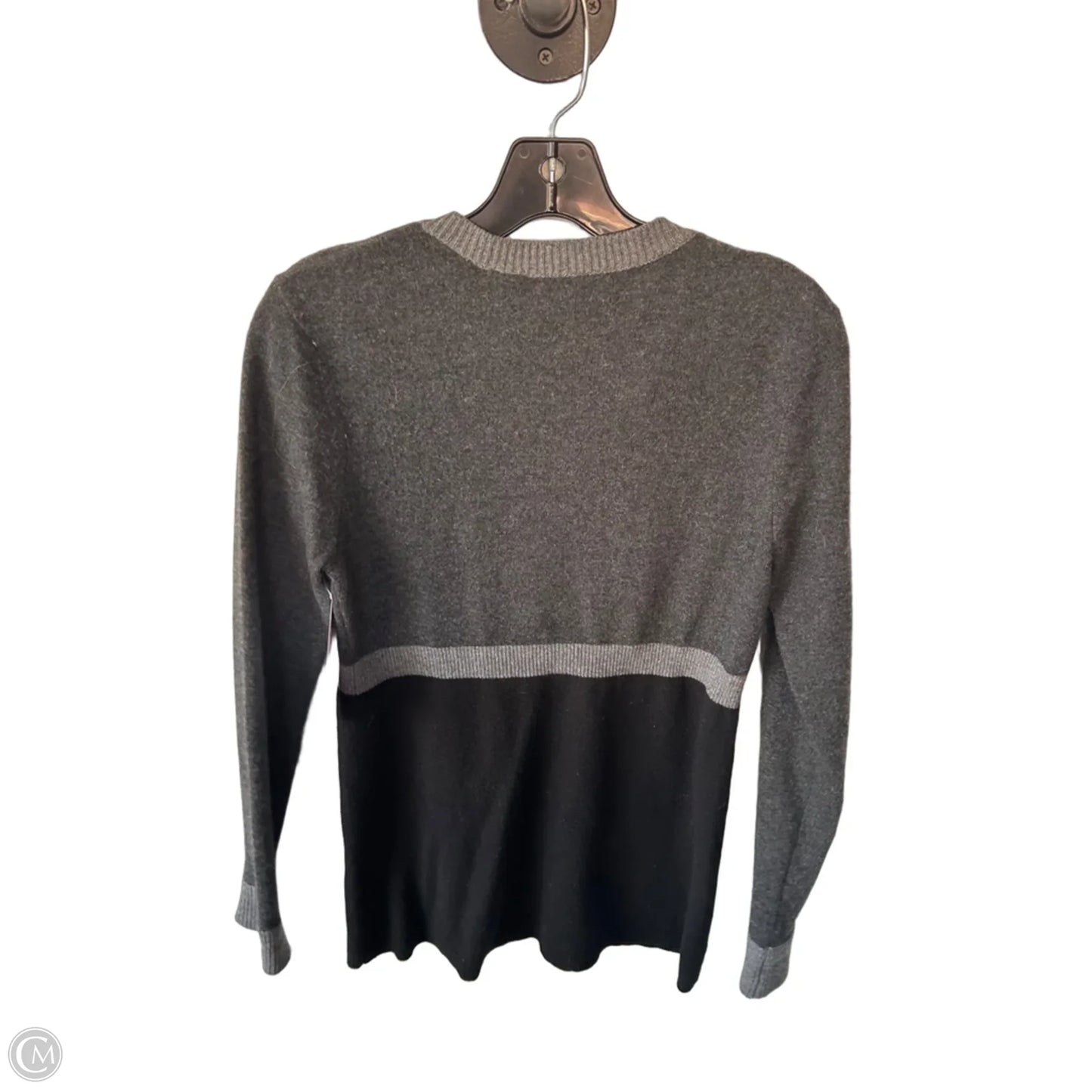Sweater Cardigan By Vince In Black & Grey, Size: S