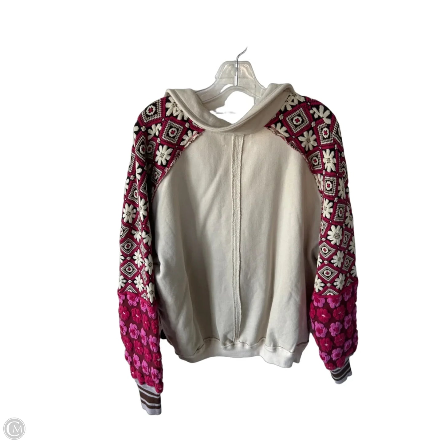 Sweatshirt Collar By We The Free In Cream & Pink, Size: S