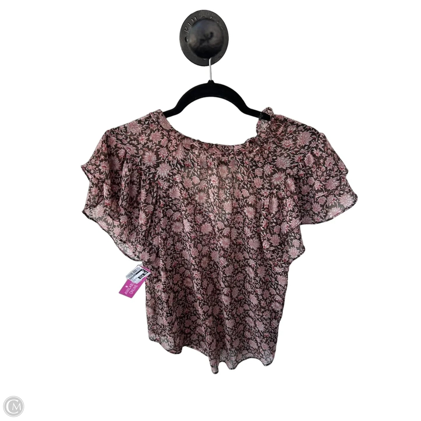 Top Short Sleeve By Anthropologie In Red, Size: M
