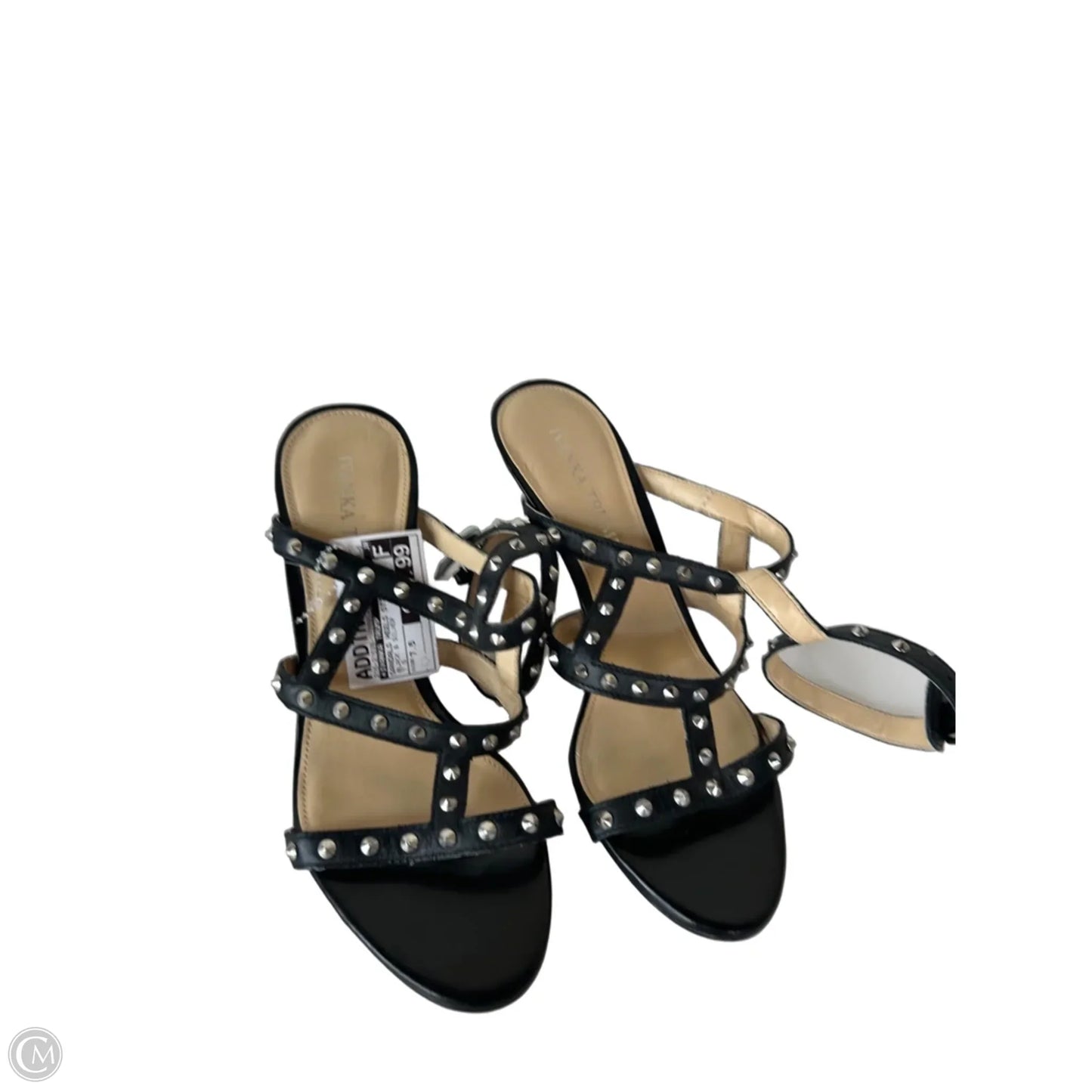 Sandals Heels Stiletto By Ivanka Trump In Black & Silver, Size: 7.5