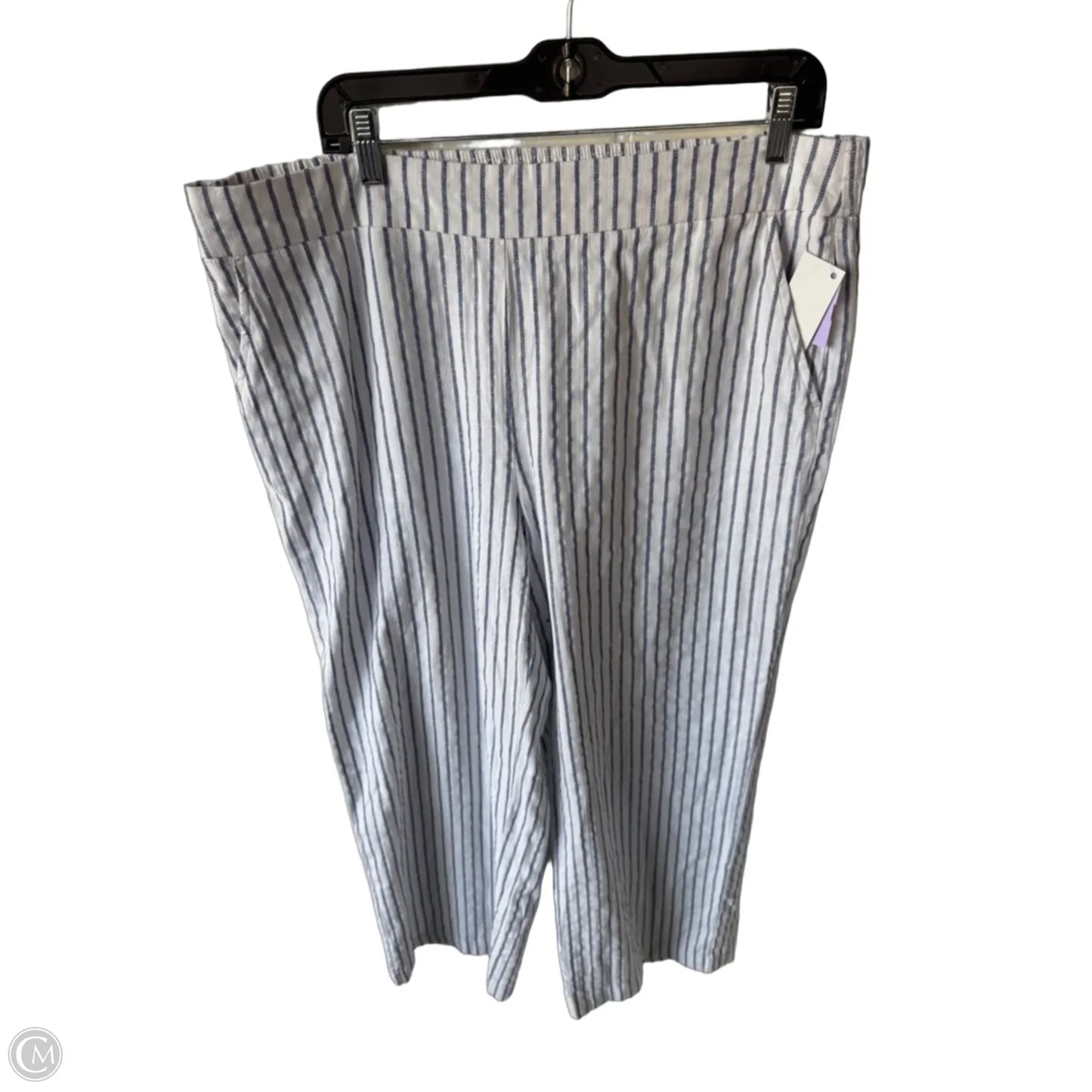 Pants Wide Leg By Chicos In Blue & White, Size: 16
