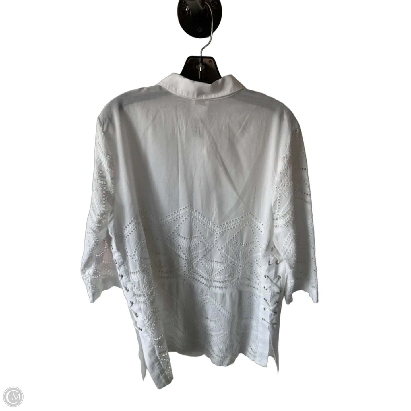 Tunic 3/4 Sleeve By Chicos In White, Size: Xl