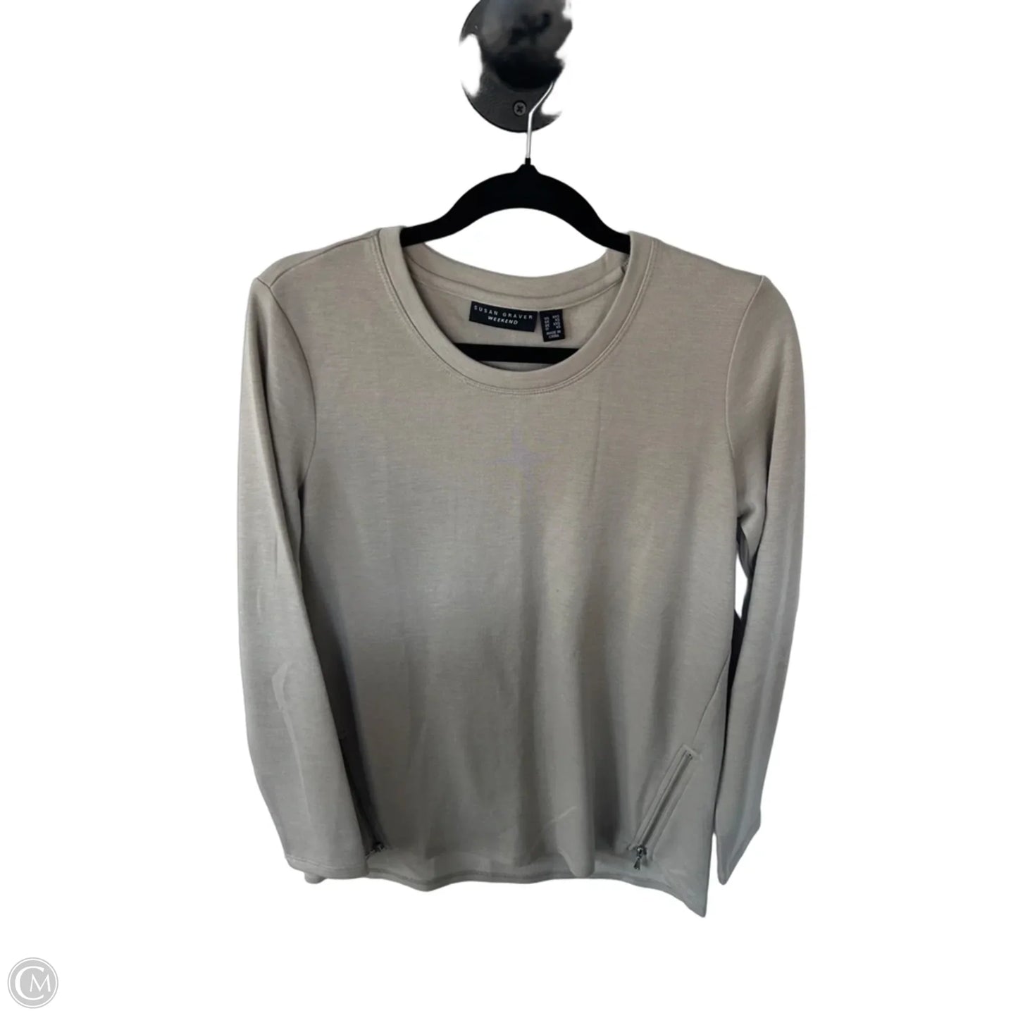 Top Long Sleeve By Susan Graver In Tan, Size: Xxs