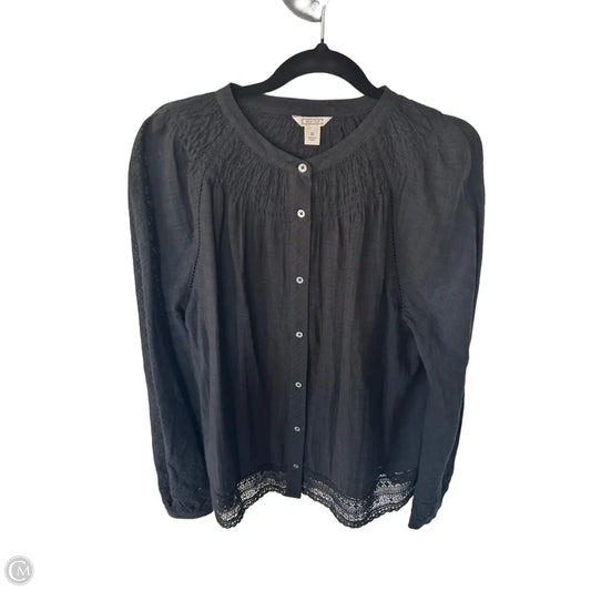 Top Long Sleeve By Point Sur In Black, Size: M