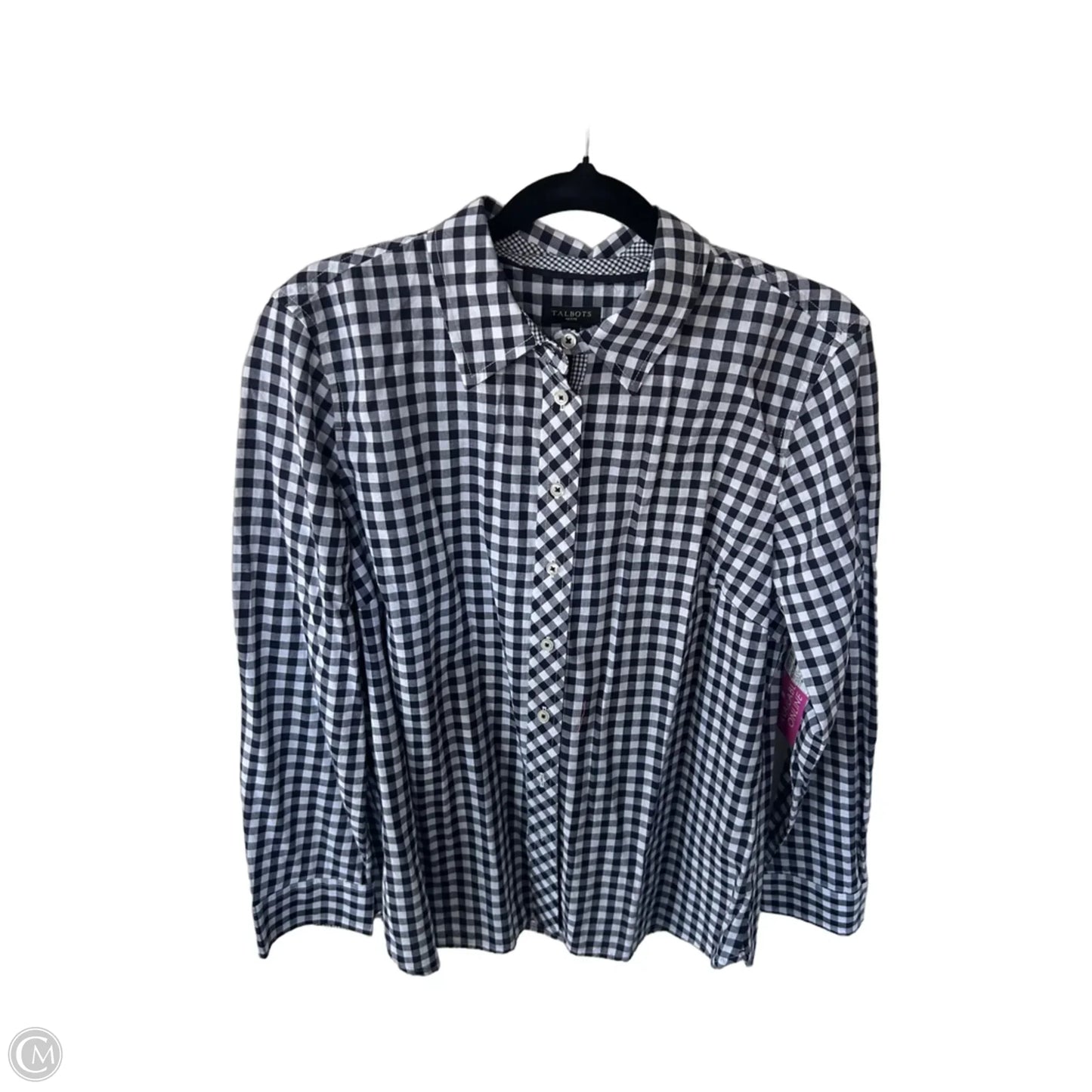 Top Long Sleeve By Talbots In Blue & White, Size: Mp