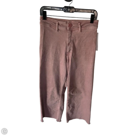 Jeans Wide Leg By Zara In Pink Denim, Size: 8