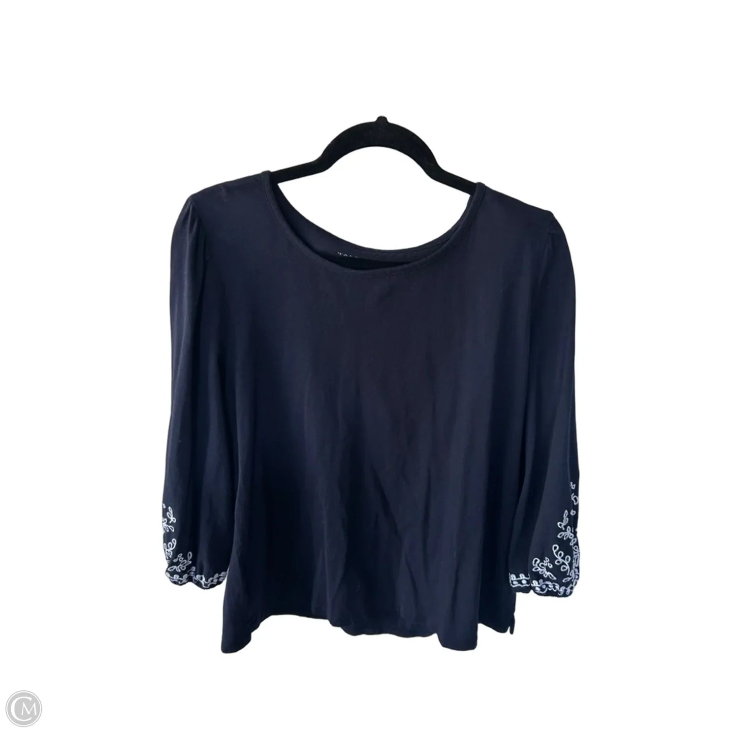 Top 3/4 Sleeve By Talbots In Navy, Size: Xl
