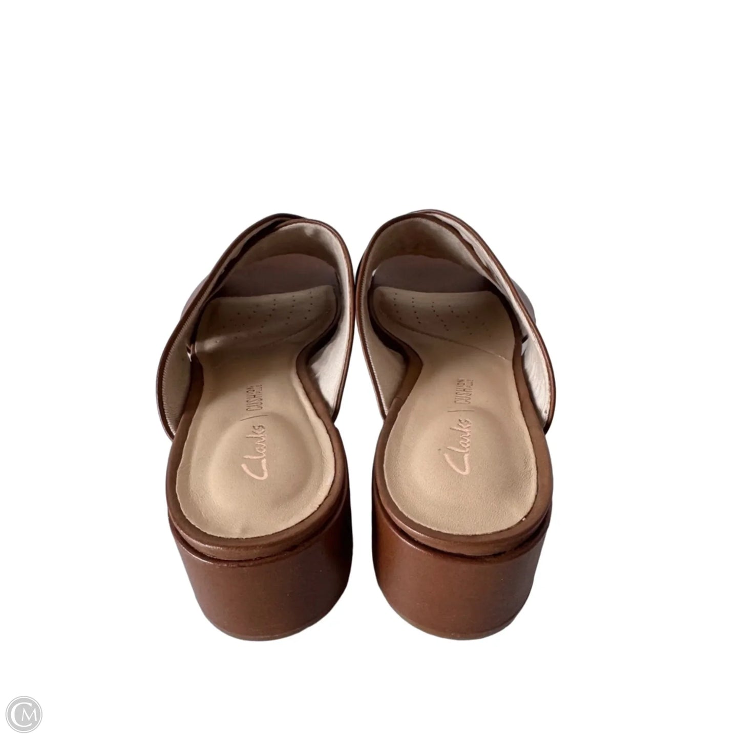 Sandals Heels Block By Clarks In Brown, Size: 8.5