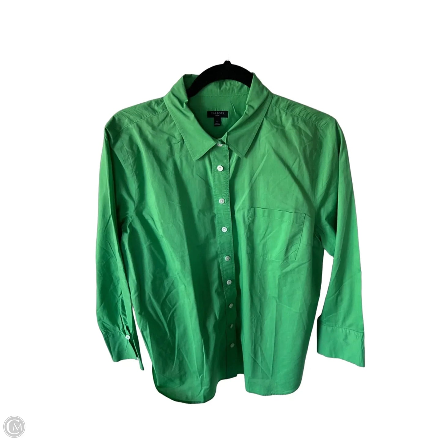 Top Long Sleeve By Talbots In Green, Size: Lp