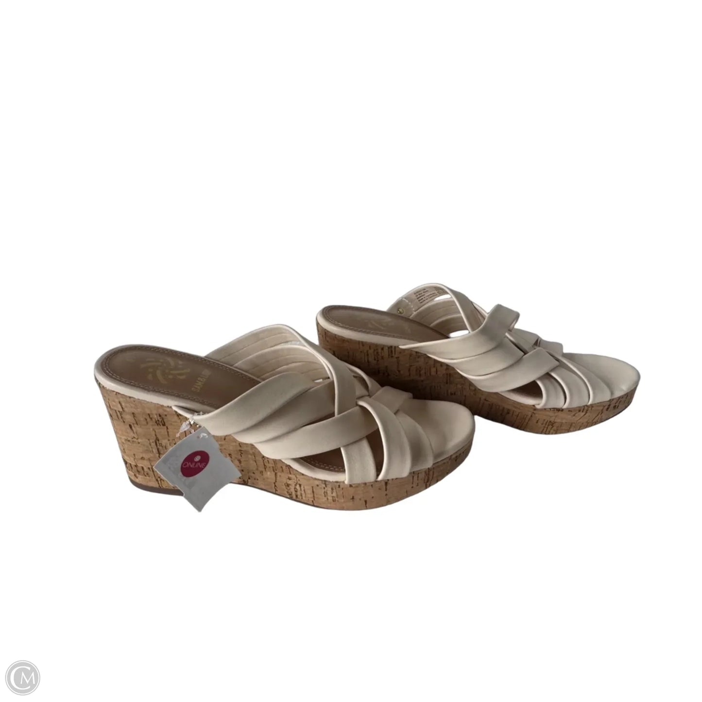 Sandals Heels Wedge By Sam And Libby In Cream, Size: 8.5