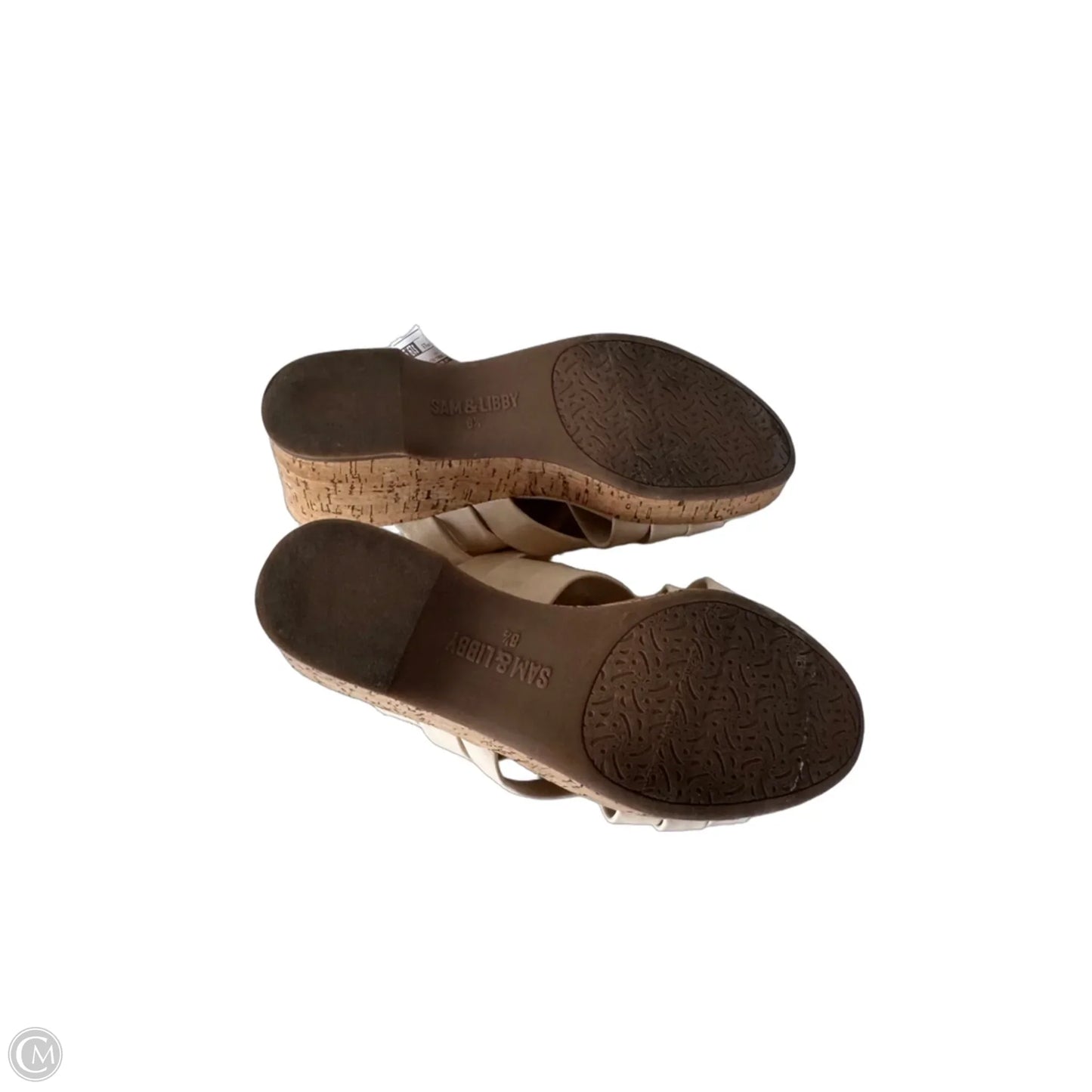 Sandals Heels Wedge By Sam And Libby In Cream, Size: 8.5